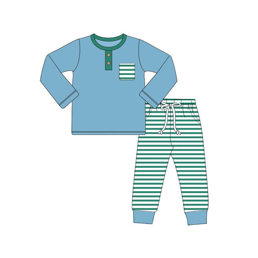kids boy long sleeve pocket top stripes pants clothes preorder