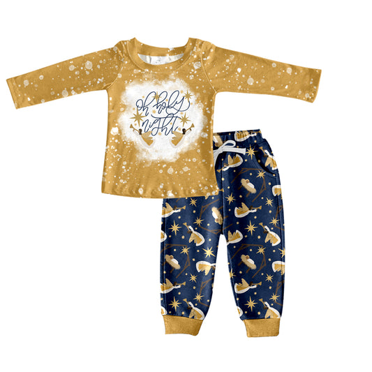 baby boy clothes christmas holly night matching outfit preorder