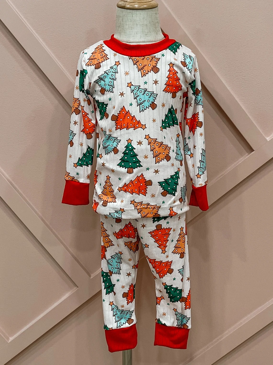 coloful christmas tree fall winter pajama set preorder