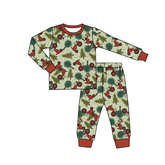 baby boy Christmas tree truck long sleeve pajama set preorder