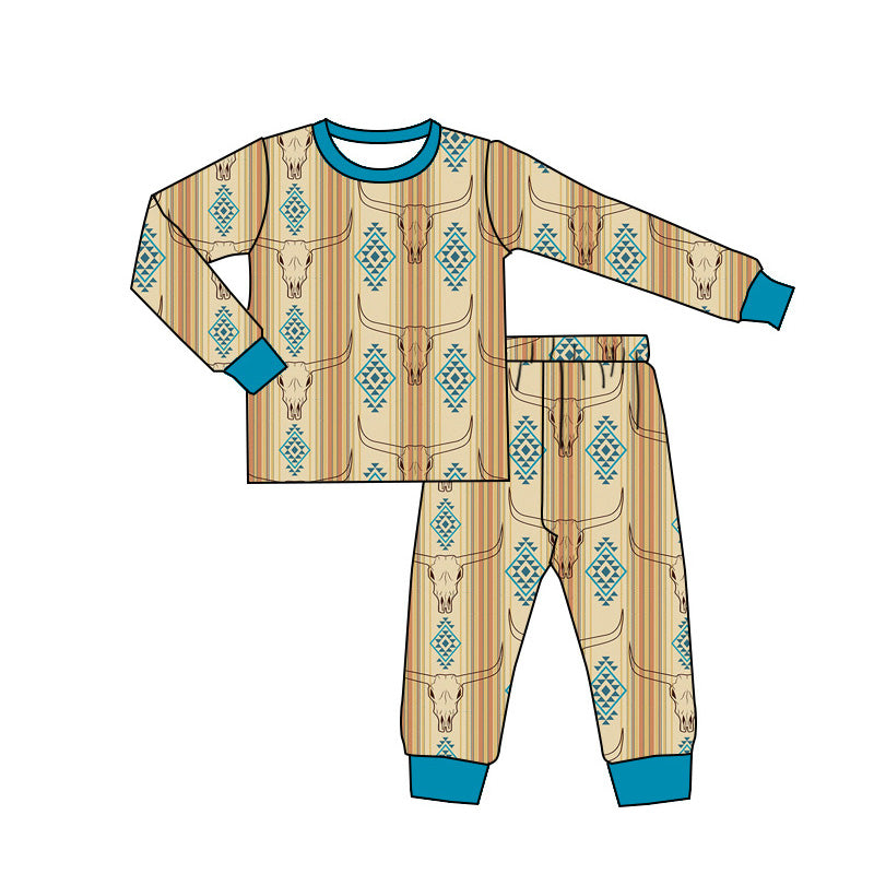 Western aztec long sleeve pajama set preorder