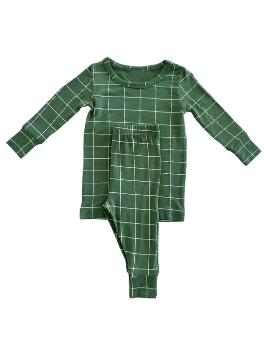 baby boy green plaid design fall winter clothes  preorder