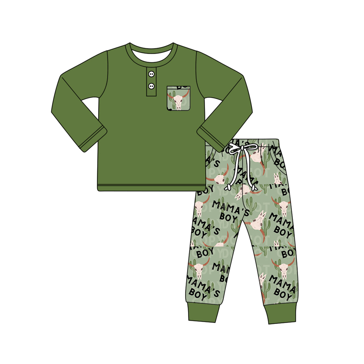 western mamas boy long sleeve top matching pants clothes preorder