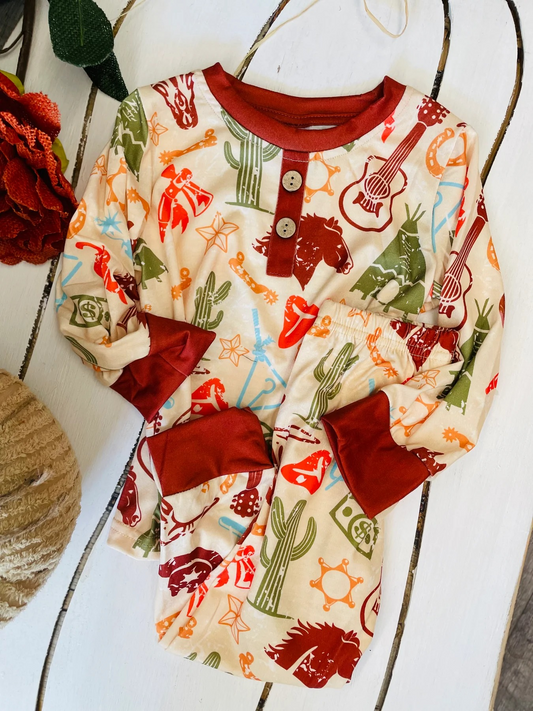 Cowboy western horse long sleeve outfit preorder