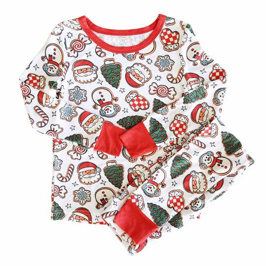 Christmas tree Santa Claus candy print long sleeve outfit preorder
