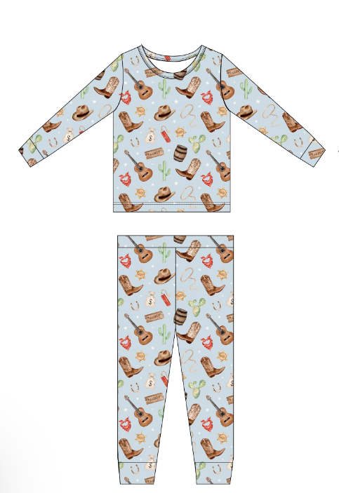 western cowboy boots long sleeve clothing set preorder