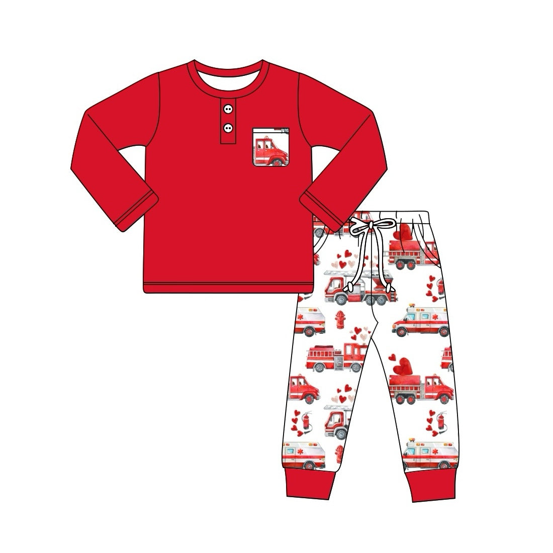 Valentines day cartoon car boy clothes preorder