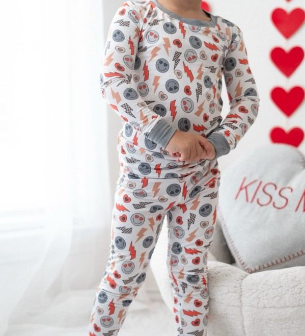 Valentines day smile face flash design boy clothes preorder