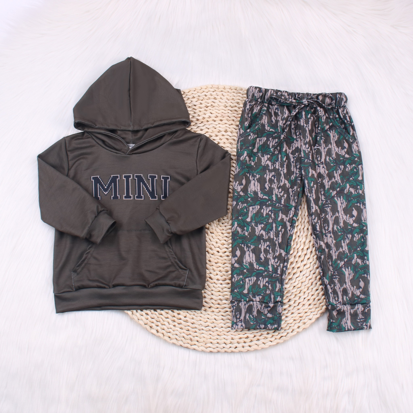Mini hoodie top camo leggings pants baby boy clothes preorder