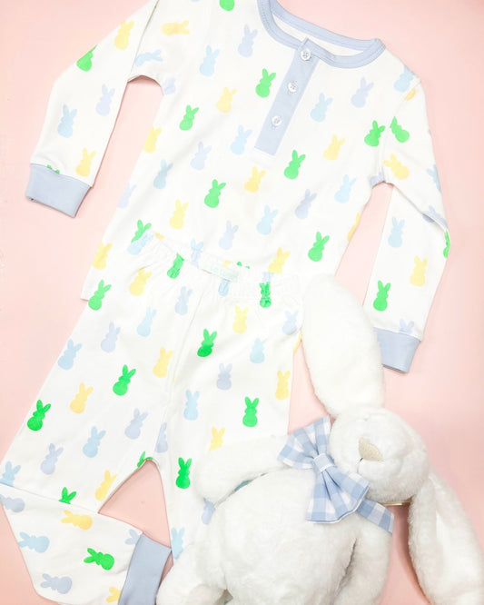 Green blue Easter bunny baby boy outfit preorder