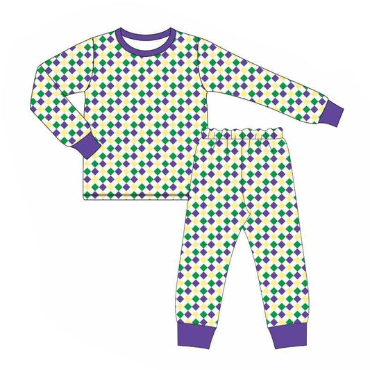 baby boy Mardi Gras long sleeve outfit preorder