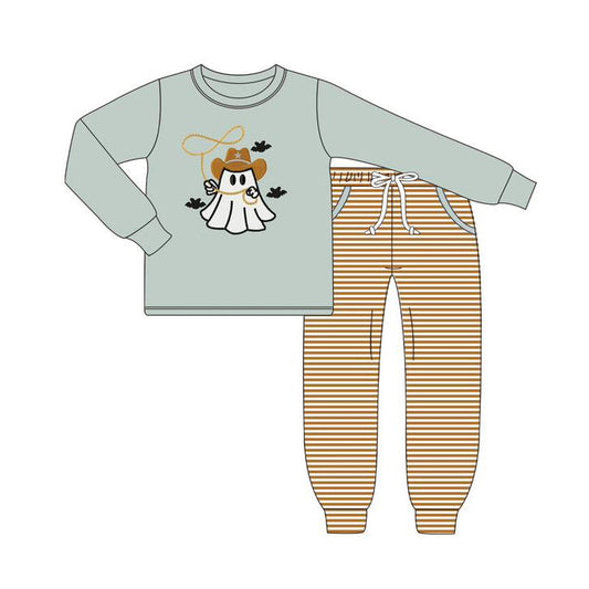 Baby boy Halloween ghost long sleeve outfit preorder