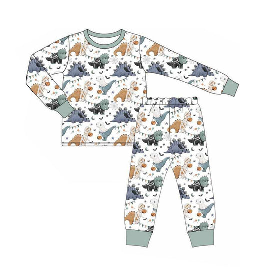 Kids boys Halloween dinosaur pumpkin long sleeve outfit preorder