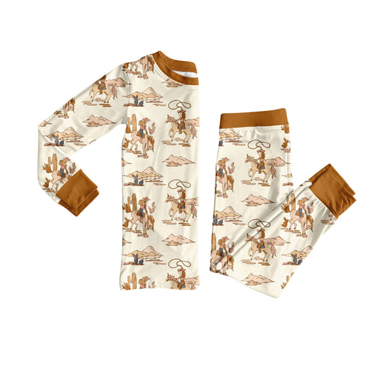 Western rodeo cowboy long sleeve pajama set clothes preorder
