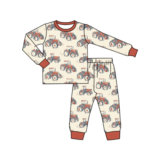 Toddle baby boy farm tractor long sleeve outfit preorder