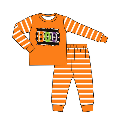 Halloween boo boys long sleeve pajama set outfit preorder