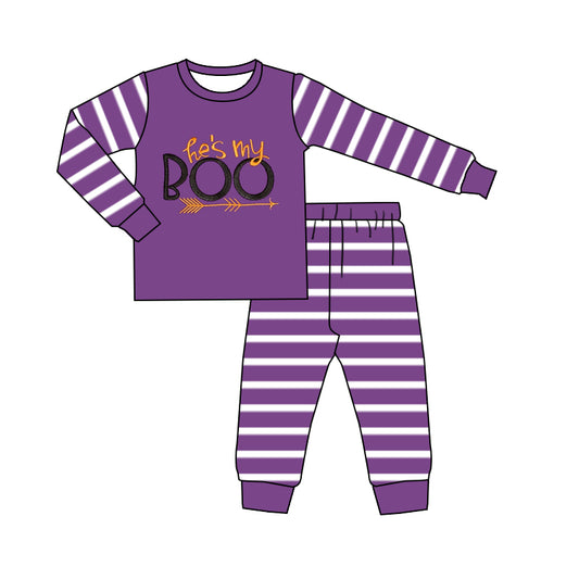 Halloween boo boys long sleeve pajama set outfit preorder
