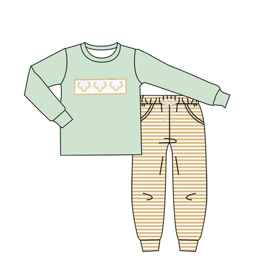 Deer design boys long sleeve matching outfit preorder
