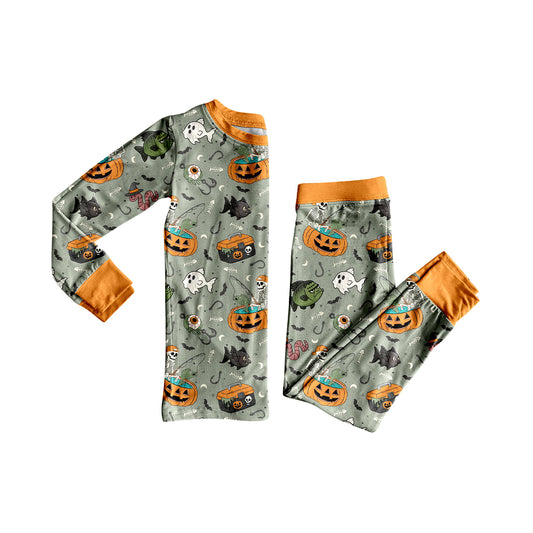 Halloween ghost pumpkins kids long sleeve matching outfit preorder