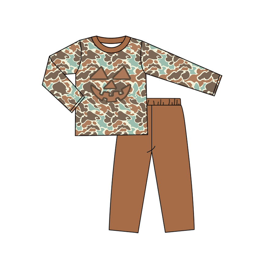 Halloween skull pumpkin kids long sleeve matching outfit preorder