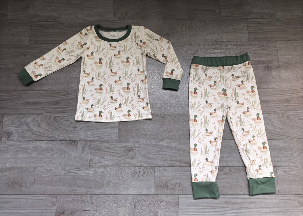 Long sleeve duck print top matching pants boy outfit preorder