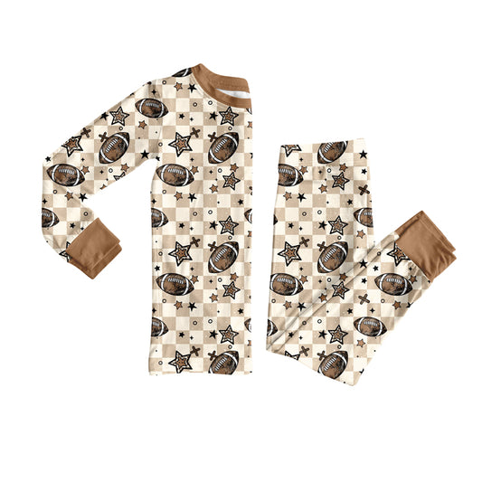 Football design kids boy long sleeve matching pajama set preorder