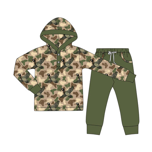 Mallard duck camo boys long sleeve hoodie set outfit preorder