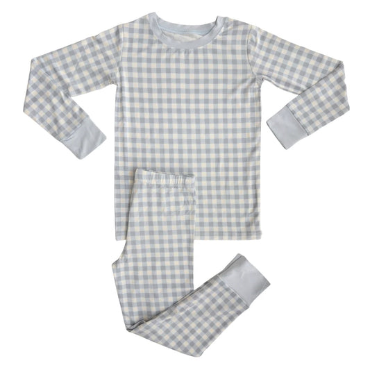 Grey checkered design boy long sleeve outfit preorder
