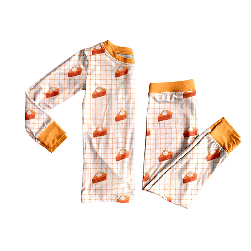 Thanksgiving pie kids long sleeve pajama set outfit preorder