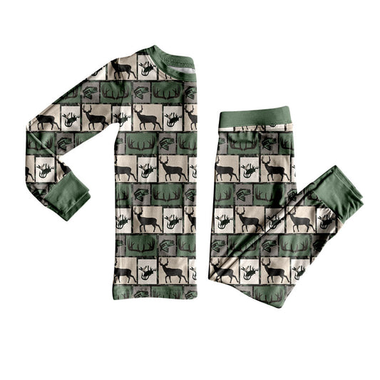 Deer print hunting season kids long sleeve outfit preorder