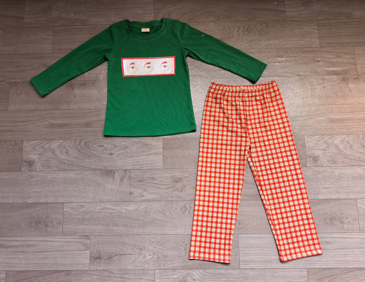 Christmas embroidery santa claus kids long sleeve clothes preorder