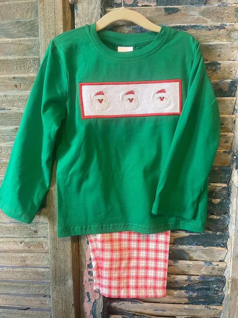 Christmas santa claus kids long sleeve clothes preorder