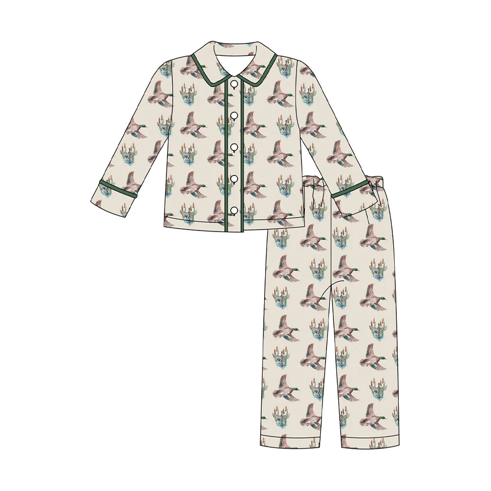 Mallard duck boys kids long sleeve pajama set preorder