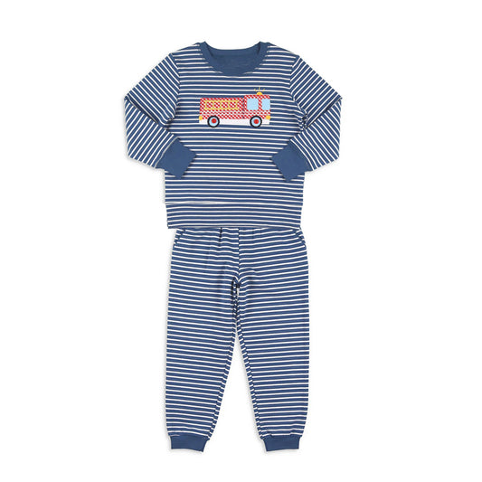 fire fighting truck boys long sleeve top matching pants clothes preorder