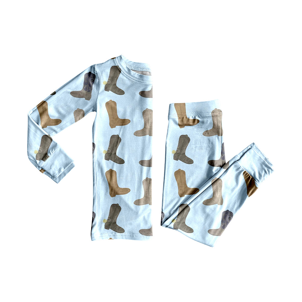 Western boots boys long sleeve top matching pants clothes preorder