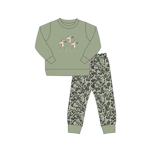 Duck long sleeve top camo pants baby boy outfit preorder