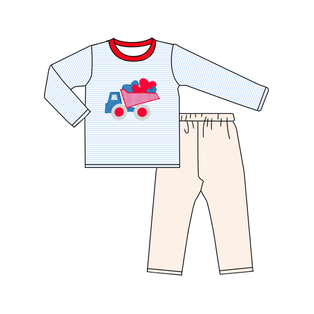 Valentines day long sleeve top matching pants baby boy outfit preorder