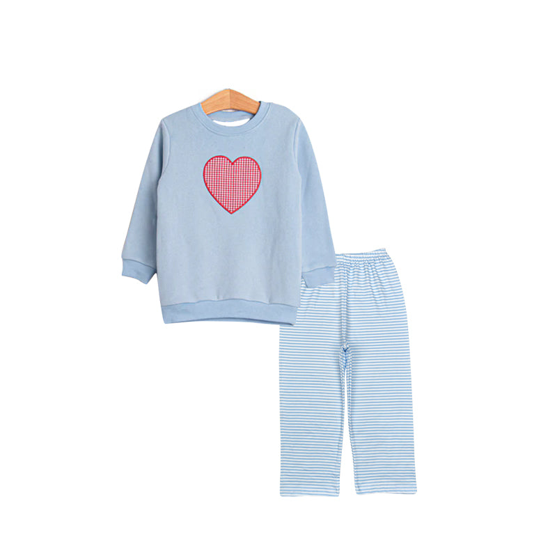 Valentines day long sleeve top matching pants baby boy outfit preorder