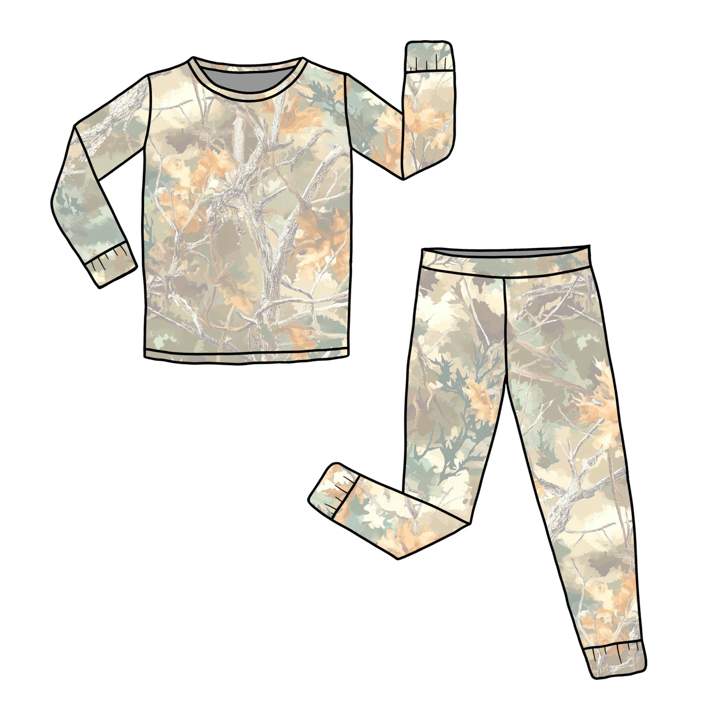 Camouflage design long sleeve top matching pants baby boy outfit preorder