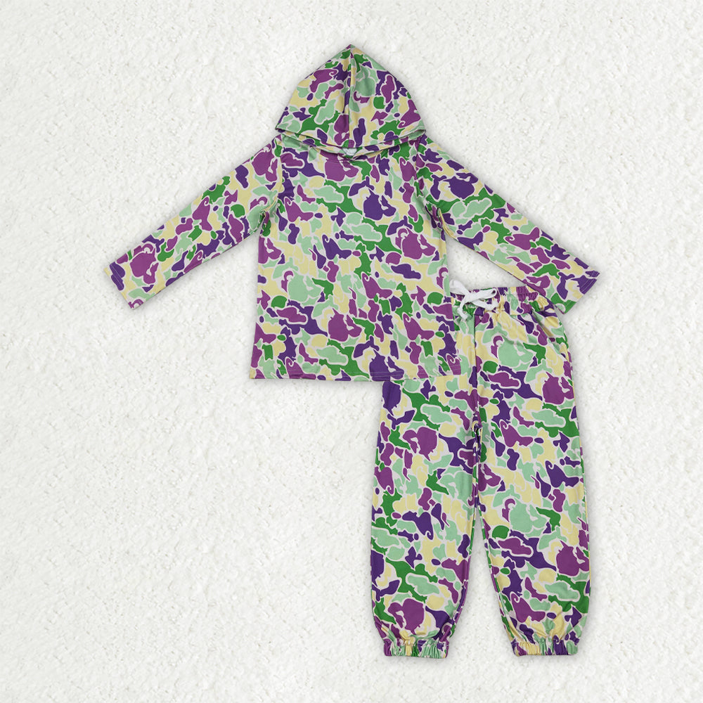baby boy Mardi Gras hoodie top matching pants outfit