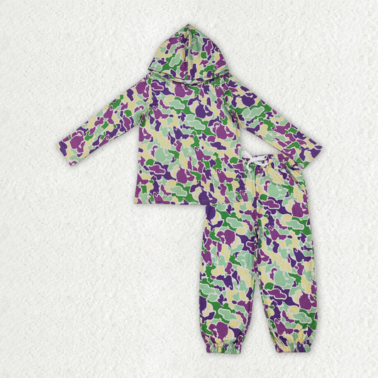 baby boy Mardi Gras hoodie top matching pants outfit