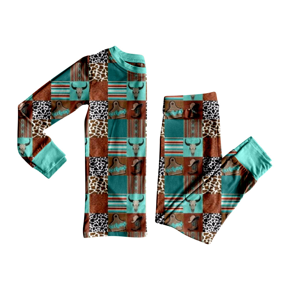 Western cowboy design kids long sleeve outfit preorder
