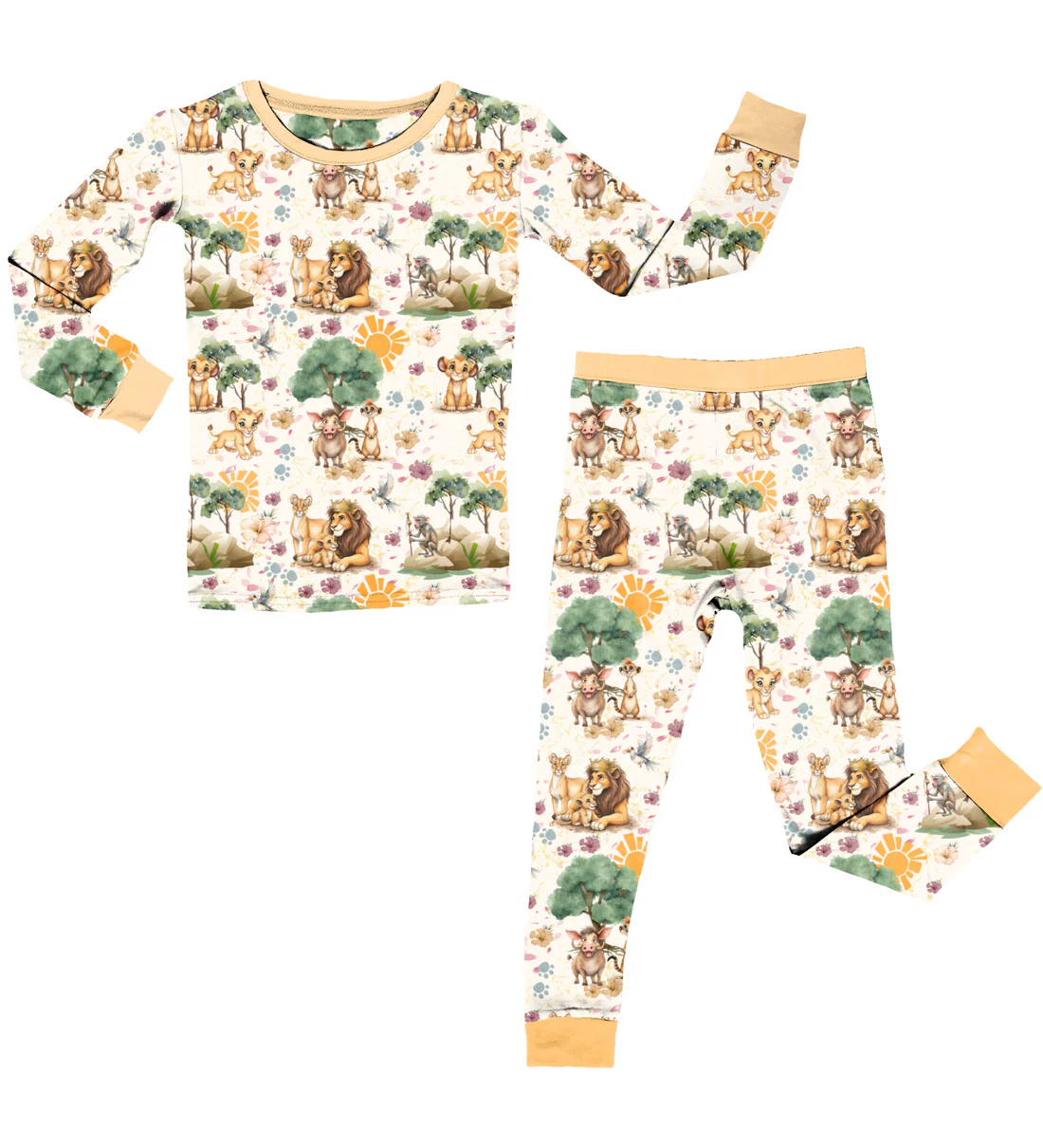 Animal lion top matching pants kids long sleeve outfit preorder