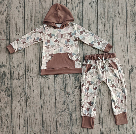 Deer duck hoodie top matching pants kids long sleeve outfit preorder