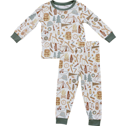 Go camping long sleeve top matching pants kids outfit preorder