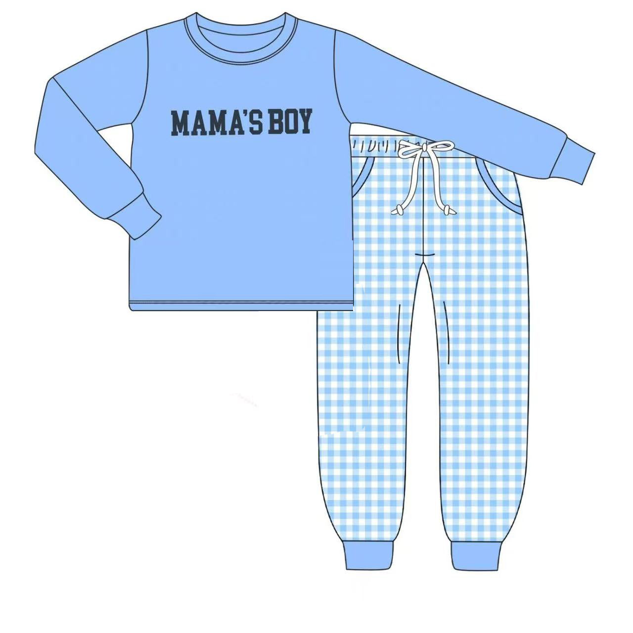 Mamas boy design kids boys long sleeve outfit preorder