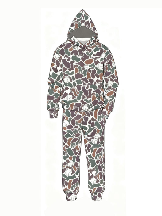 Camouflage design kids long sleeve outfit preorder