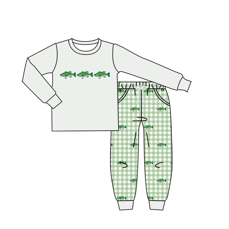 Fish long sleeve top matching pants boy outfit preorder