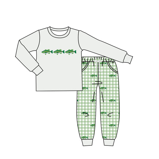 Fish long sleeve top matching pants boy outfit preorder