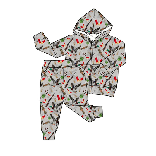 Duck call print boys long sleeve hoodie set outfit preorder
